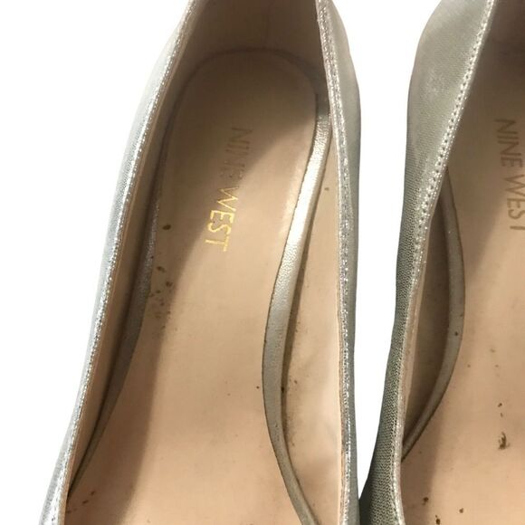 Nine West Silver High Heels Size 7.5 Medium - Picture 5 of 8